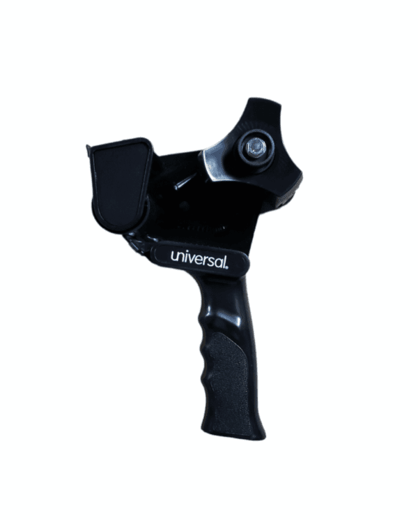 Black Tape Dispenser 2" with ergonomic handle and serrated cutting edge.