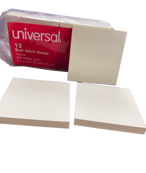 Pack of Universal stick notes with sheets separated.