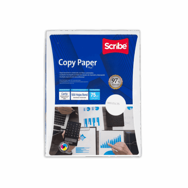 Ream of Scribe brand copy paper for printing and copying needs.