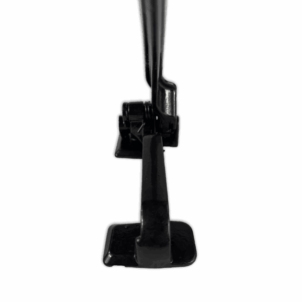Black upright vacuum cleaner on a white background.