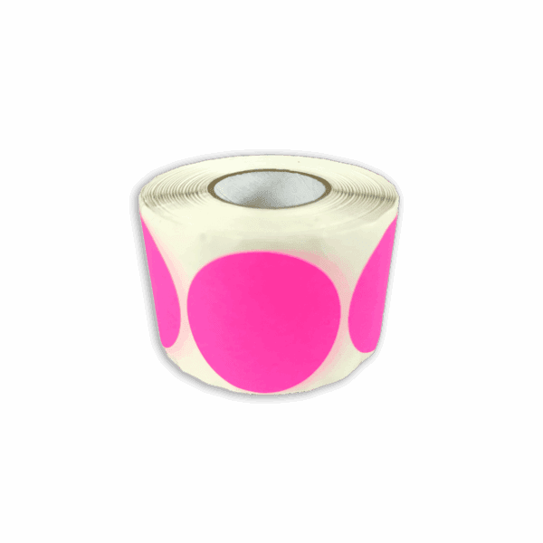 Roll of white tape with large pink dots.