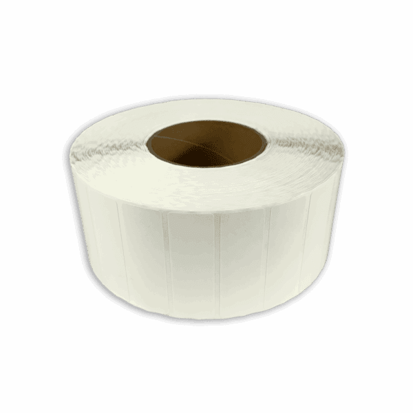 A roll of white adhesive labels.
