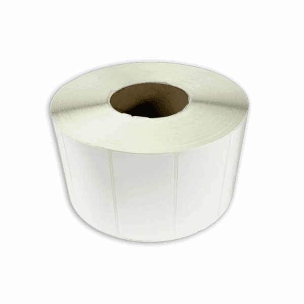 Roll of blank white adhesive labels