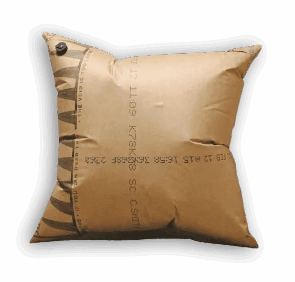 A brown paper package with printed text and markings.