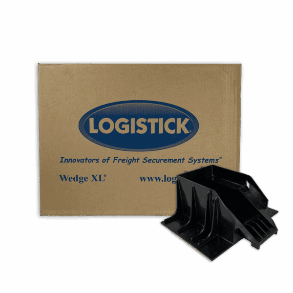 A cardboard box labeled 'LOGISTICK' with black plastic clips beside it.