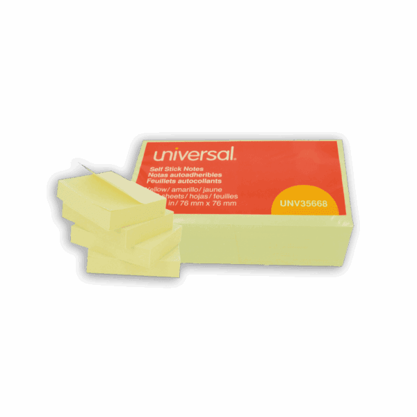 A block of Universal salted butter with sliced pats beside it.