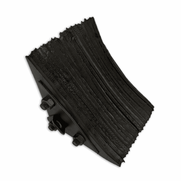 A textured, dark-colored, organic or geological object on a black background.